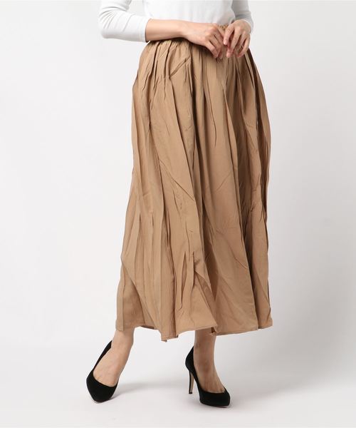 DISCOAT（ディスコート）の「TRギャザーロングスカート（スカート・レディース・パープル/ブラウン/モスグリーン/サンドベージュ・FREE）」の10枚目の写真