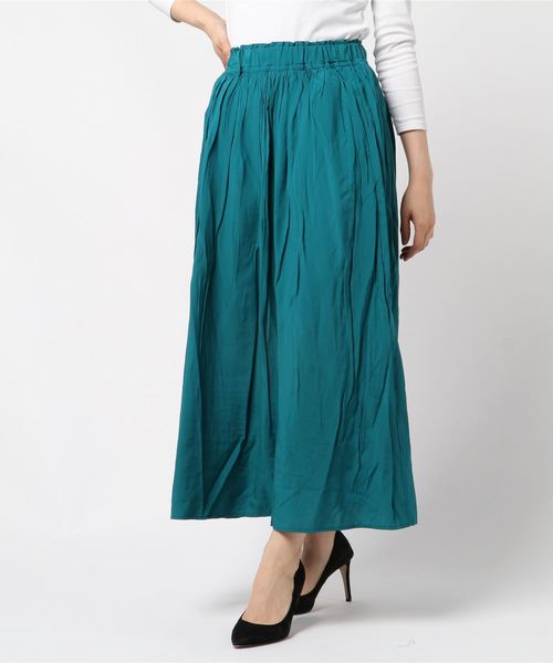 DISCOAT（ディスコート）の「TRギャザーロングスカート（スカート・レディース・パープル/ブラウン/モスグリーン/サンドベージュ・FREE）」の11枚目の写真