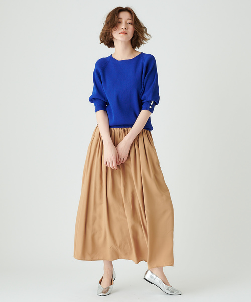 DISCOAT（ディスコート）の「TRギャザーロングスカート（スカート・レディース・パープル/ブラウン/モスグリーン/サンドベージュ・FREE）」の12枚目の写真