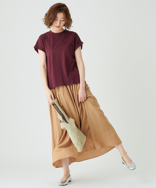 DISCOAT（ディスコート）の「TRギャザーロングスカート（スカート・レディース・パープル/ブラウン/モスグリーン/サンドベージュ・FREE）」の13枚目の写真
