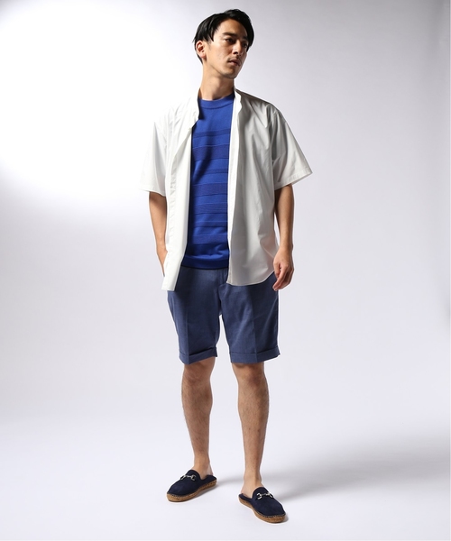 EDIFICE（エディフィス）の「LILY UT ジガラボーダーニットカットソー（Tシャツ/カットソー・メンズ・ホワイト/ベージュ/ブルー・SMALL/MEDIUM/LARGE）」の4枚目の写真