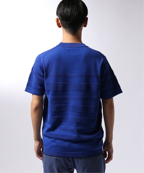 EDIFICE（エディフィス）の「LILY UT ジガラボーダーニットカットソー（Tシャツ/カットソー・メンズ・ホワイト/ベージュ/ブルー・SMALL/MEDIUM/LARGE）」の10枚目の写真