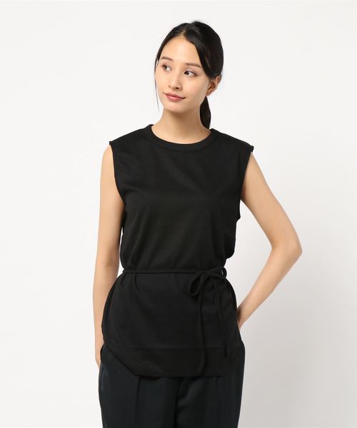 KOBE LETTUCE(コウベレタス)の「ベルト付きサーマルノースリーブカットソー(Tシャツ/カットソー・レディース・ブラック/モカ/ピンク系その他/オフホワイト・FREE)」の3枚目の写真