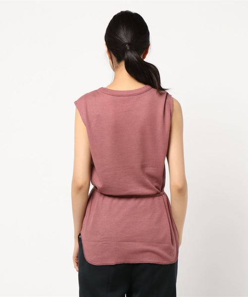 KOBE LETTUCE(コウベレタス)の「ベルト付きサーマルノースリーブカットソー(Tシャツ/カットソー・レディース・ブラック/モカ/ピンク系その他/オフホワイト・FREE)」の6枚目の写真