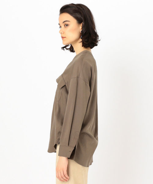 SHIPS（シップス）の「モールスキンポケットブラウス◇（シャツ/ブラウス・レディース・ブラウン/ベージュ/コバルトブルー/ベージュ系その他/ネイビー・ONE SIZE）」の16枚目の写真