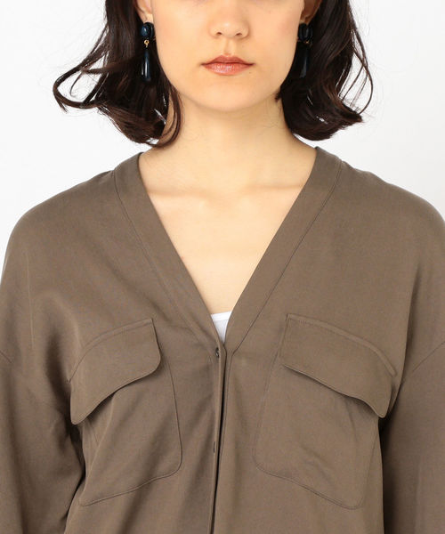 SHIPS（シップス）の「モールスキンポケットブラウス◇（シャツ/ブラウス・レディース・ブラウン/ベージュ/コバルトブルー/ベージュ系その他/ネイビー・ONE SIZE）」の19枚目の写真