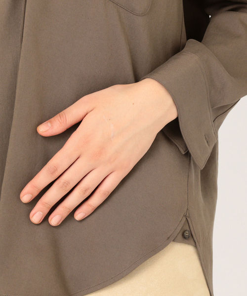 SHIPS（シップス）の「モールスキンポケットブラウス◇（シャツ/ブラウス・レディース・ブラウン/ベージュ/コバルトブルー/ベージュ系その他/ネイビー・ONE SIZE）」の10枚目の写真