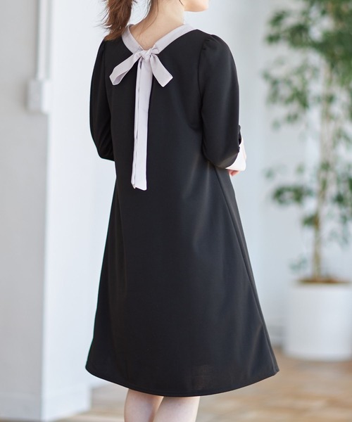 Tocco Closet トッコ クローゼット の 後ろりぼん付き配色ワンピース ワンピース Wear