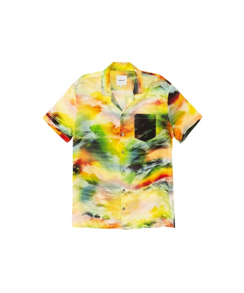 Desigual(デシグアル)の「半袖シャツ、サイケデリックな夕日(シャツ/ブラウス・メンズ・イエロー・2L/3L/S/M/L)」の5枚目の写真