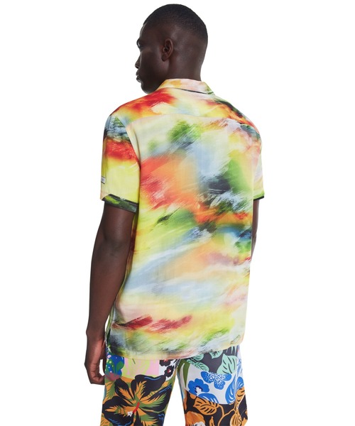 Desigual(デシグアル)の「半袖シャツ、サイケデリックな夕日(シャツ/ブラウス・メンズ・イエロー・2L/3L/S/M/L)」の3枚目の写真