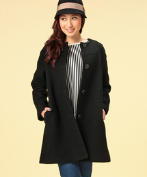 Demi-Luxe BEAMS | Demi-Luxe BEAMS / 変形グログラン ノーカラーコート(その他アウター)