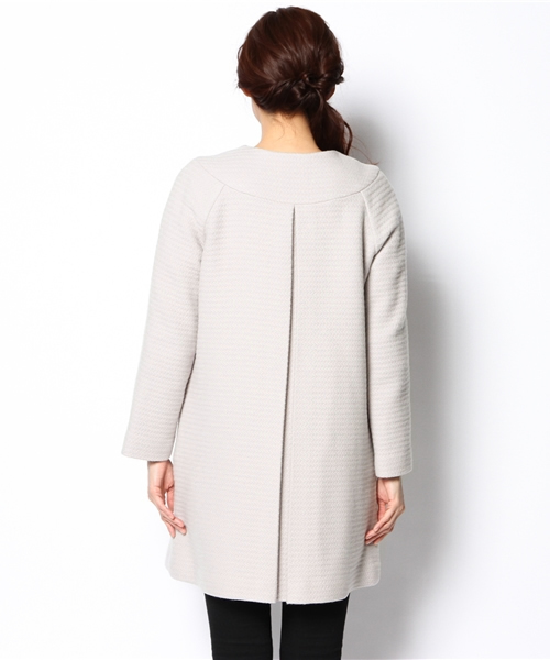 Demi-Luxe BEAMS（デミルクス ビームス）の「Demi-Luxe BEAMS / 変形グログラン ノーカラーコート（その他アウター・レディース・ライトグレー/ブラック・36/38）」の5枚目の写真