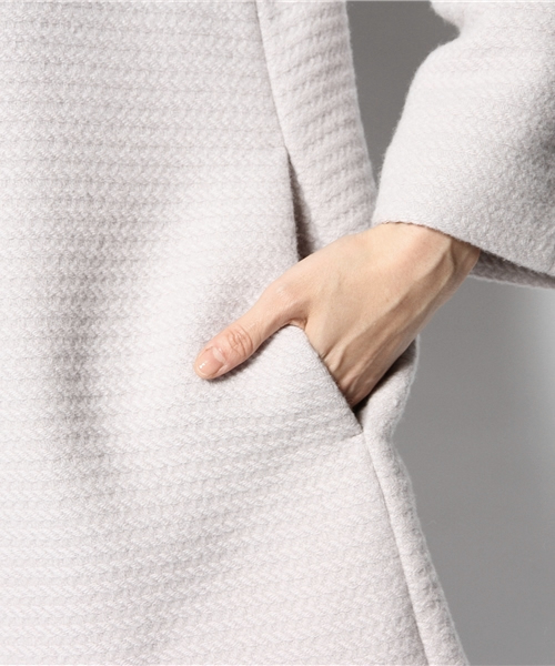 Demi-Luxe BEAMS（デミルクス ビームス）の「Demi-Luxe BEAMS / 変形グログラン ノーカラーコート（その他アウター・レディース・ライトグレー/ブラック・36/38）」の10枚目の写真