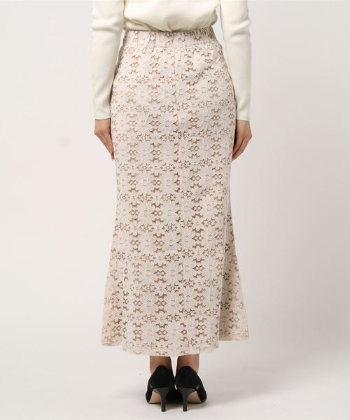 flower(フラワー)の「フルールレーススカート(スカート・レディース・アイボリー/グリーン・FREE)」の4枚目の写真