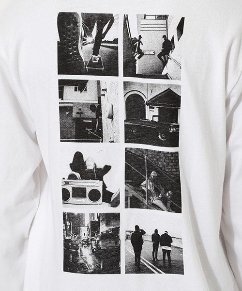 AZUL by moussy（アズールバイマウジー）の「PHOTOGRAPHIC LONG TEE/フォトグラフィックロングTシャツ　251DSM90-288C（Tシャツ/カットソー・メンズ・ホワイト/ブラック/ライトベージュ・SMALL/MEDIUM/LARGE）」の21枚目の写真