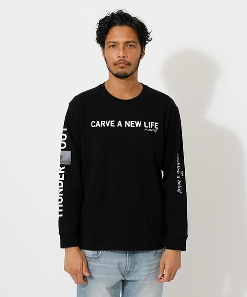 AZUL by moussy（アズールバイマウジー）の「PHOTOGRAPHIC LONG TEE/フォトグラフィックロングTシャツ　251DSM90-288C（Tシャツ/カットソー・メンズ・ホワイト/ブラック/ライトベージュ・SMALL/MEDIUM/LARGE）」の17枚目の写真