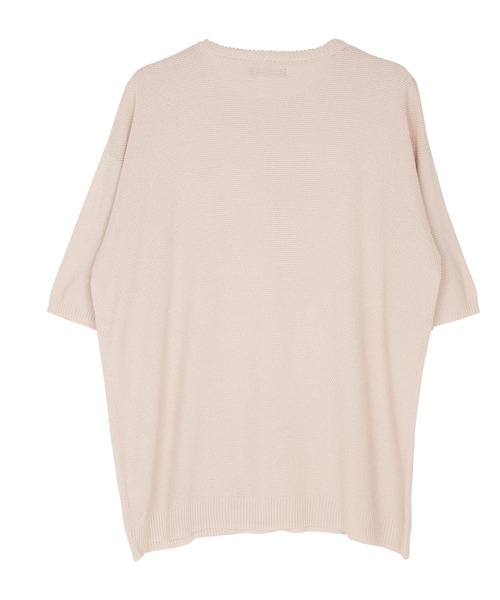 Lulu ＆ Arnie（るるあんどあーにー）の「オーバーサイズ ビッグシルエット 鹿の子 サマーニット / 半袖ニット（ニット/セーター・メンズ・ブラック/ブラウン/オフホワイト/ブルー/グレイッシュベージュ・MEDIUM/LARGE）」の8枚目の写真