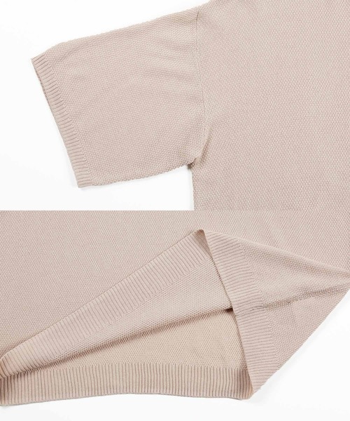 Lulu ＆ Arnie（るるあんどあーにー）の「オーバーサイズ ビッグシルエット 鹿の子 サマーニット / 半袖ニット（ニット/セーター・メンズ・ブラック/ブラウン/オフホワイト/ブルー/グレイッシュベージュ・MEDIUM/LARGE）」の6枚目の写真