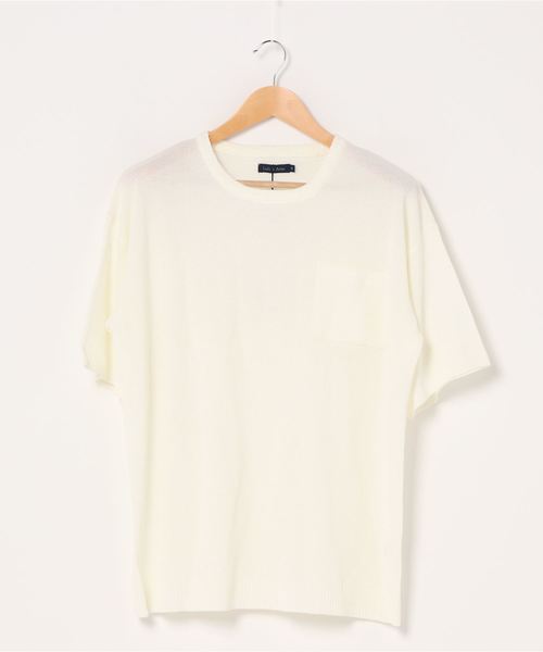 Lulu ＆ Arnie（るるあんどあーにー）の「オーバーサイズ ビッグシルエット 鹿の子 サマーニット / 半袖ニット（ニット/セーター・メンズ・ブラック/ブラウン/オフホワイト/ブルー/グレイッシュベージュ・MEDIUM/LARGE）」の13枚目の写真