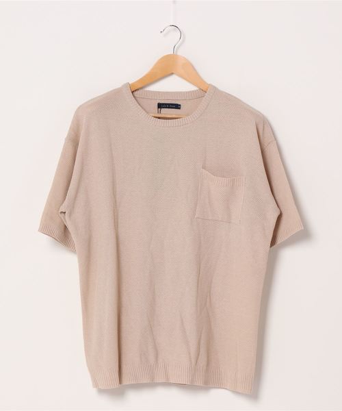 Lulu ＆ Arnie（るるあんどあーにー）の「オーバーサイズ ビッグシルエット 鹿の子 サマーニット / 半袖ニット（ニット/セーター・メンズ・ブラック/ブラウン/オフホワイト/ブルー/グレイッシュベージュ・MEDIUM/LARGE）」の10枚目の写真