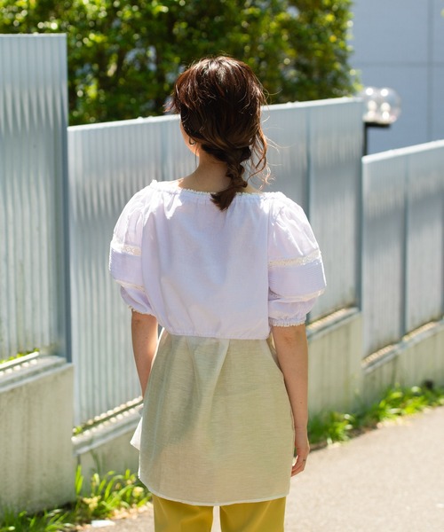 mystic(ミスティック)の「キャミSETショートブラウス(シャツ/ブラウス・レディース・オフホワイト/ブラック・FREE)」の7枚目の写真