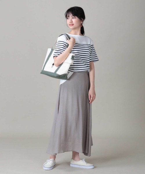 HONEYSUCKLE ROSE（ハニーサックルローズ）の「【HONEYSUCKLE ROSE】スラブロングスカート（スカート・レディース・オフホワイト/グレー・M/L）」の4枚目の写真