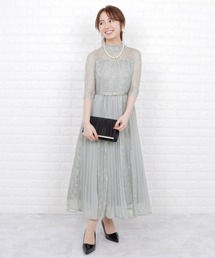 Lace Ladies（レースレディース）の「五分袖レースウエストリボンロングワンピースドレス（ドレス）」