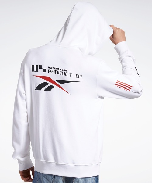 Reebok(リーボック)の「ULTRAMAN フーディー (パーカー・メンズ・ブラック/ホワイト・LARGE/MEDIUM/SMALL/XXX-LARGE/XXXX-LARGE/X-LARGE/XX-LARGE)」の1枚目の写真