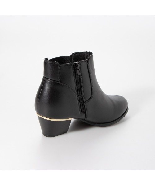 Realta（レアルタ）の「Realta(レアルタ)  ゴールドラインヒールサイドゴア ショートブーツ（ブーツ・レディース・ブラック/ブラック系その他・L/LL/M/S）」の15枚目の写真