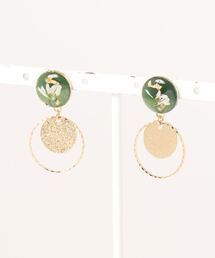 【よひらのはな】お花のサークルゴールドプレートピアス
