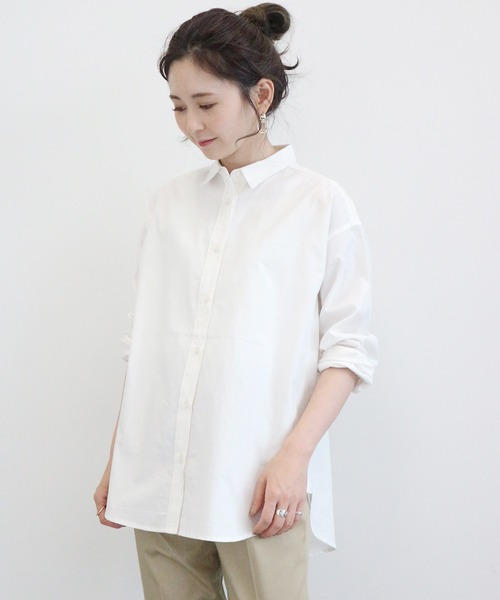 AMERICAN HOLIC（アメリカンホリック）の「綿ビエラベーシックシャツ ＊（シャツ/ブラウス・レディース・ライトグレー/オフホワイト/ピンク/イエロー/ネイビー/チェック/ホワイト系その他6/ブルー系その他6・MEDIUM/LARGE）」の2枚目の写真