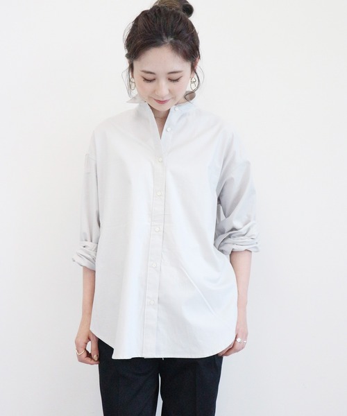 AMERICAN HOLIC（アメリカンホリック）の「綿ビエラベーシックシャツ ＊（シャツ/ブラウス・レディース・ライトグレー/オフホワイト/ピンク/イエロー/ネイビー/チェック/ホワイト系その他6/ブルー系その他6・MEDIUM/LARGE）」の4枚目の写真