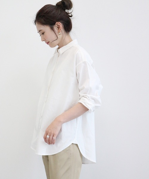 AMERICAN HOLIC（アメリカンホリック）の「綿ビエラベーシックシャツ ＊（シャツ/ブラウス・レディース・ライトグレー/オフホワイト/ピンク/イエロー/ネイビー/チェック/ホワイト系その他6/ブルー系その他6・MEDIUM/LARGE）」の9枚目の写真