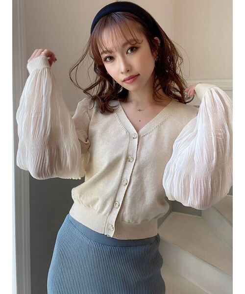 RESEXXY（リゼクシー）の「シャイニーボリュームカチューシャ（カチューシャ・レディース・ベージュ/ブラック・FREE）」の12枚目の写真