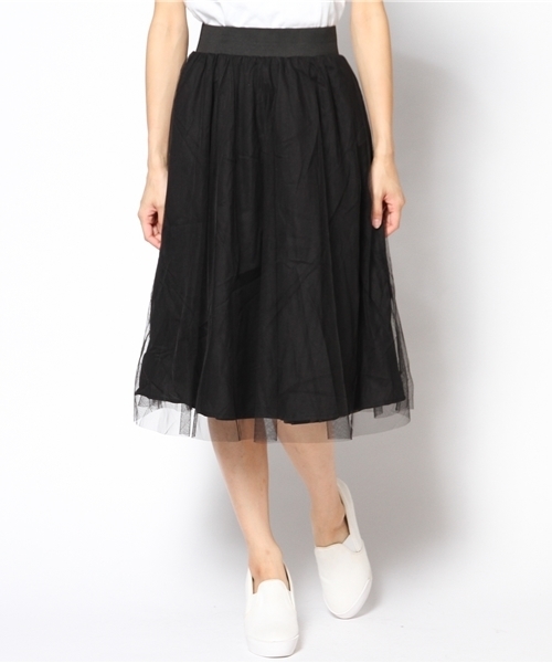 DISCOAT（ディスコート）の「【Discoat】リバーシブルカモフラ×チュールフレアスカート（スカート・レディース・グリーン/ダークグレー・ﾌﾘ-）」の5枚目の写真