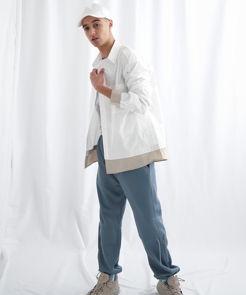 EMMA CLOTHES(エマクローズ)の「オーバーサイズ配色カラーリングレイヤードシャツ【EMMA CLOTHES/エマクローズ】(シャツ/ブラウス・メンズ・ホワイト/チャコール/モスグリーン・FREE)」の6枚目の写真