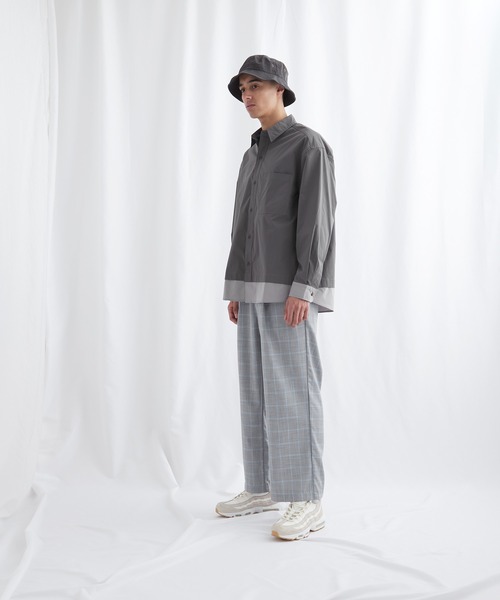 EMMA CLOTHES(エマクローズ)の「オーバーサイズ配色カラーリングレイヤードシャツ【EMMA CLOTHES/エマクローズ】(シャツ/ブラウス・メンズ・ホワイト/チャコール/モスグリーン・FREE)」の12枚目の写真