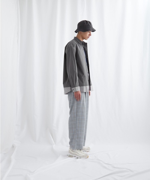 EMMA CLOTHES(エマクローズ)の「オーバーサイズ配色カラーリングレイヤードシャツ【EMMA CLOTHES/エマクローズ】(シャツ/ブラウス・メンズ・ホワイト/チャコール/モスグリーン・FREE)」の13枚目の写真
