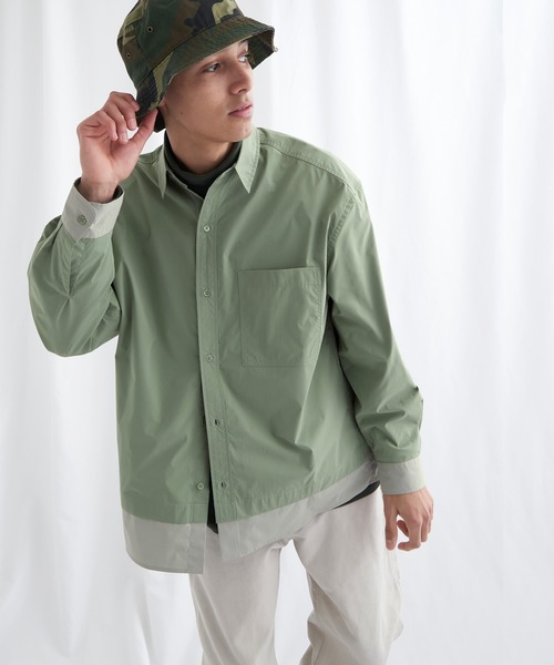 EMMA CLOTHES(エマクローズ)の「オーバーサイズ配色カラーリングレイヤードシャツ【EMMA CLOTHES/エマクローズ】(シャツ/ブラウス・メンズ・ホワイト/チャコール/モスグリーン・FREE)」の16枚目の写真
