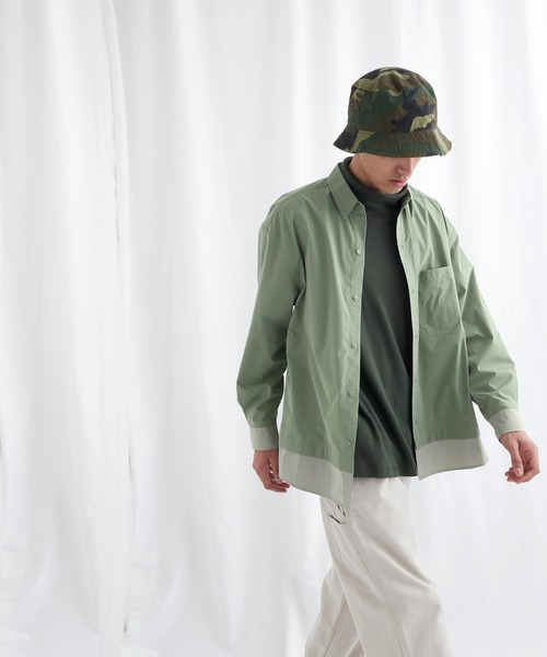 EMMA CLOTHES(エマクローズ)の「オーバーサイズ配色カラーリングレイヤードシャツ【EMMA CLOTHES/エマクローズ】(シャツ/ブラウス・メンズ・ホワイト/チャコール/モスグリーン・FREE)」の19枚目の写真