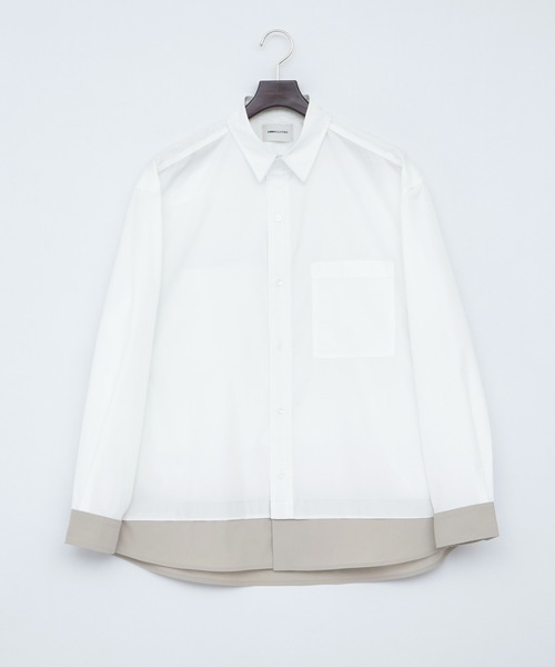 EMMA CLOTHES(エマクローズ)の「オーバーサイズ配色カラーリングレイヤードシャツ【EMMA CLOTHES/エマクローズ】(シャツ/ブラウス・メンズ・ホワイト/チャコール/モスグリーン・FREE)」の22枚目の写真