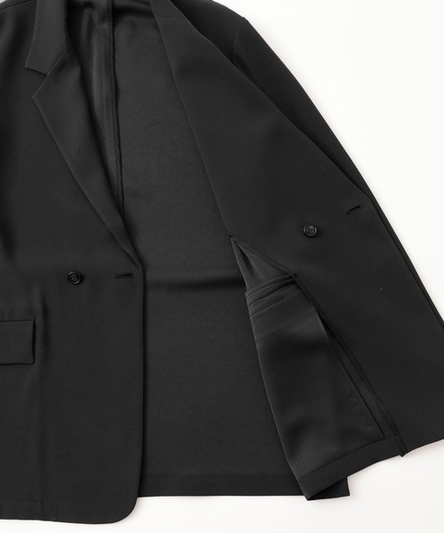 soe（ソーイ）の「【soe】EX.GEORGETTE JKT（テーラードジャケット・メンズ・ブラック/アイボリー/ネイビー・1/0）」の5枚目の写真