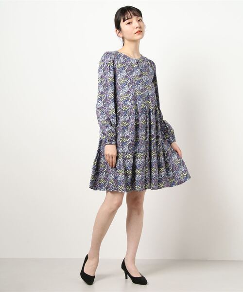 総柄ボタン付き長袖ワンピース ワンピース ワンピース ドレス Benetton United Colors Benetton ベネトン ユナイテッドカラーズオブベネトン のファッション Of Of Colors 66 Offの