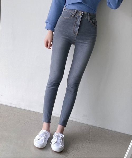 SONA（ソナ）の「SONYUNARA バンディングスキニージーンズ（デニムパンツ・レディース・グレー・SMALL/MEDIUM/LARGE）」の7枚目の写真