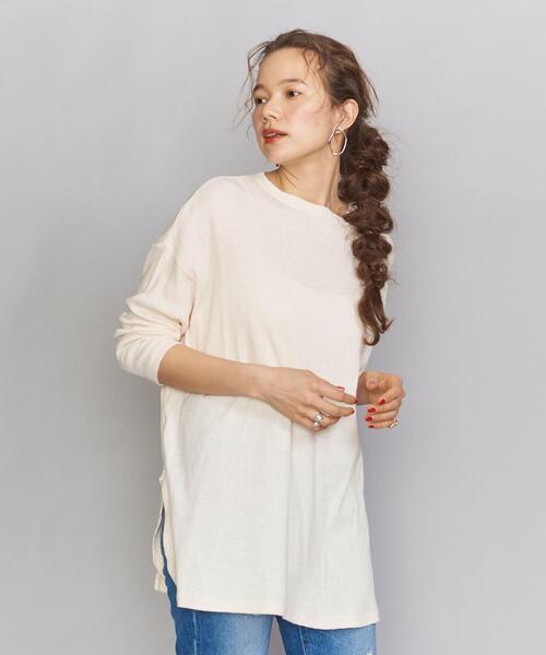 BEAUTY&YOUTH UNITED ARROWS（ビューティーアンドユースユナイテッドアローズ）の「BY コットンガーゼリブ バックスリットカットソー（Tシャツ/カットソー・レディース・オレンジ/オフホワイト/グレー・FREE）」の18枚目の写真