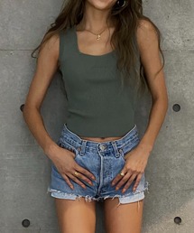 Avvenente（アベネンテ）の「【Avvenente】スクエア変形リブニットタンクトップ（タンクトップ）」