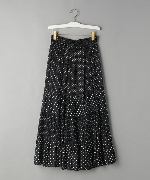 NE QUITTEZ PAS!（ヌキテパ）の「＜ne Quittez pas＞ドットプリントロングスカート（スカート・レディース・ネイビー・MEDIUM）」の4枚目の写真