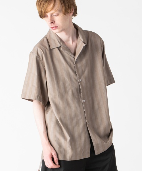 rehacer（レアセル）の「rehacer : Pale Stripe Wide Shirt / ペールワイドストライプシャツ（シャツ/ブラウス・メンズ・サックスブルー/ベージュ・LARGE/MEDIUM）」の8枚目の写真
