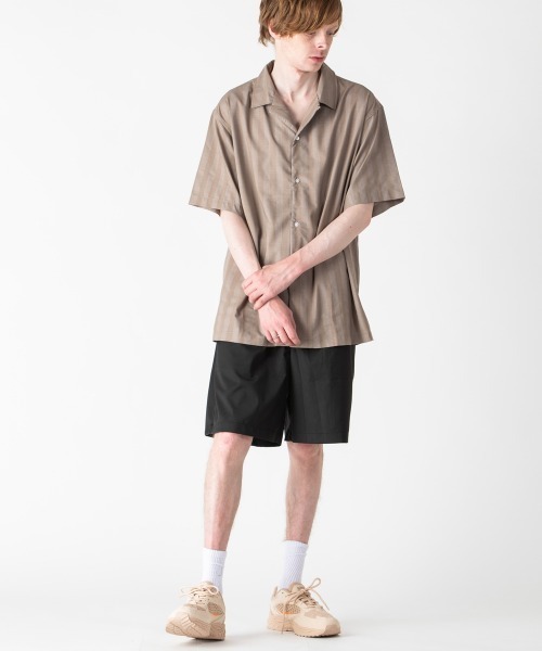 rehacer（レアセル）の「rehacer : Pale Stripe Wide Shirt / ペールワイドストライプシャツ（シャツ/ブラウス・メンズ・サックスブルー/ベージュ・LARGE/MEDIUM）」の9枚目の写真