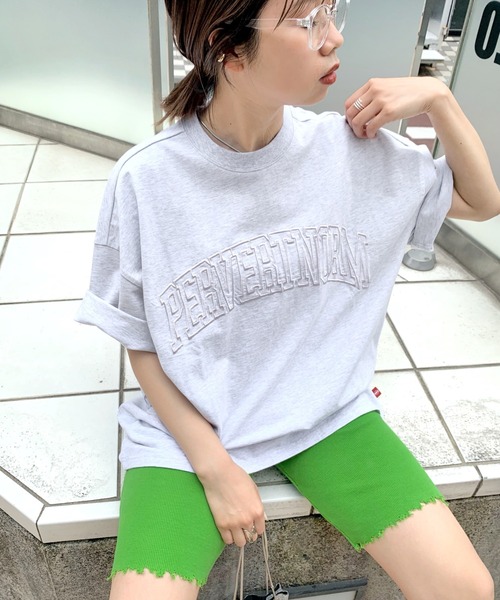 WHO'S WHO gallery（フーズフーギャラリー）の「【KOOKY'N/クーキー】ピグメントカレッジ刺繍TEE（Tシャツ/カットソー・メンズ・ホワイト/アッシュグレー/ブラック/ネイビー/レッド/グリーン・FREE）」の13枚目の写真